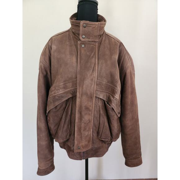 Urban Equipment Vintage Men's Large Leather Suede Aviator Jacket - Picture 3 of 11